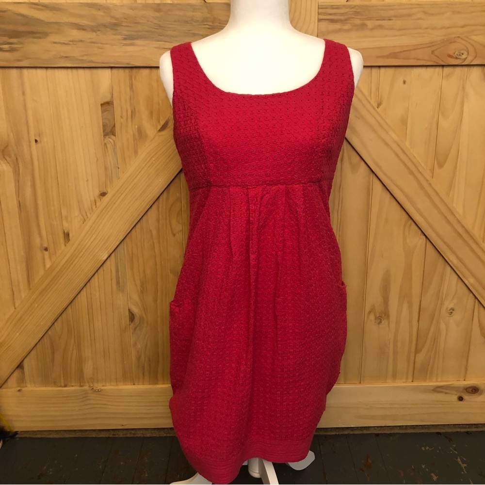 Taylor Dress Women’s 8 Pink Eyelet Midi  Two Pockets Side Zip